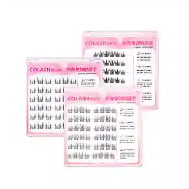 酷乐丝 免胶浓密太阳花+免胶猫精灵+免胶羽扇双子星假睫毛 自然纤长款 个性造型 仿真卷翘 轻盈时尚 三盒装