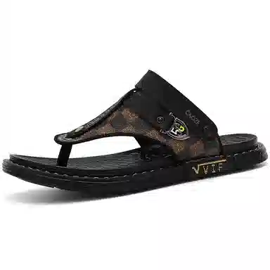 潮泽 开车两用 橡胶底 车缝线 防臭防磨防滑人字拖鞋 男款