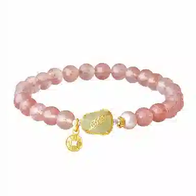 【吞金兽】 凤凰涅磐 招财进宝貔貅草莓晶转运珠淡水珍珠 新中式铜钱 原创设计小众高级感#好运 水晶 手串 女款