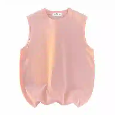 兰缪 日系纯色简约宽松百搭圆领休闲亲肤柔软舒适透气无袖背心 男女同款