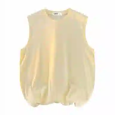 兰缪 日系纯色简约宽松百搭圆领休闲亲肤柔软舒适透气无袖背心 男女同款