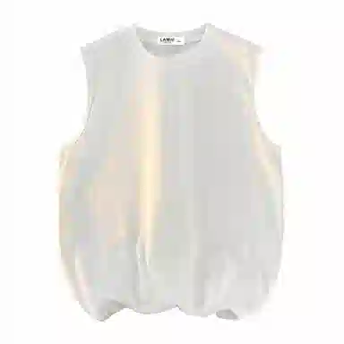 兰缪 日系纯色简约宽松百搭圆领休闲亲肤柔软舒适透气无袖背心 男女同款