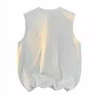 兰缪 日系纯色简约宽松百搭圆领休闲亲肤柔软舒适透气无袖背心 男女同款