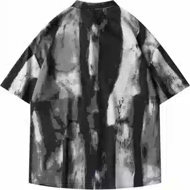 袋鼠 国风夏威夷满印花卉宽松休闲短袖衬衫 男女同款