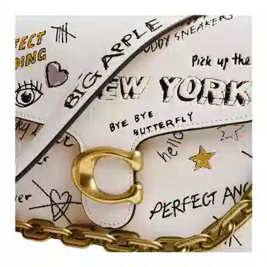 COACH Chain Tabby 26 White