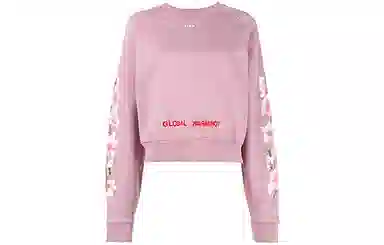 OFF-WHITE Virgil Abloh FW Pink Floral Bee Crewneck