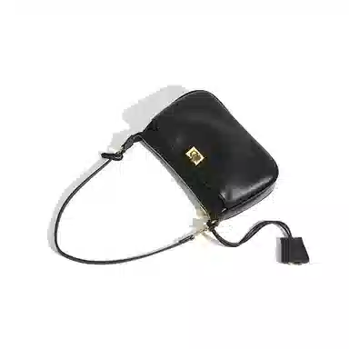 维尼奥 小众高级感通勤小方包复古锁扣简约百搭女包小众休闲气质品牌腋下法棍包 合成革 单肩斜挎包 常规 女款 黑色