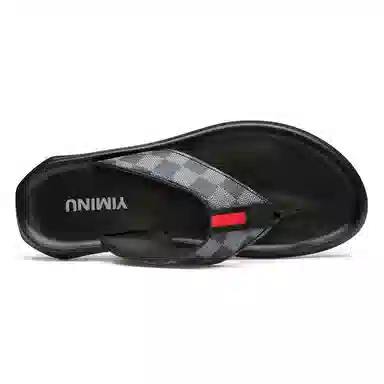 依米奴 高颜值 户外家居 真皮年轻 舒适柔软耐折 复古经典 雅痞帅气 真皮质感 柔软细腻 轻便 橡胶底 图腾车缝线 防磨人字拖鞋 男女同款