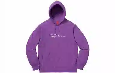 Supreme FW18 Classic Script Hooded Sweatshirt Violet Logo