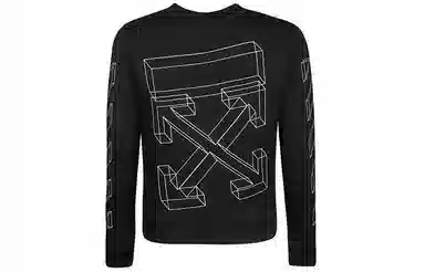 OFF-WHITE Printed Cotton Sweatshirt Black