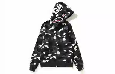 A BATHING APE City Camo Shark Full Zip Hoodie Black