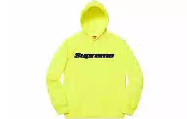 Supreme SS19 Chenille Hooded Sweatshirt Neon Yellow