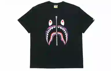 A BATHING APE Color Camo Shark Tee BlackPurple T