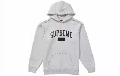 Supreme FW18 Studded Hooded Sweatshirt Ash Grey