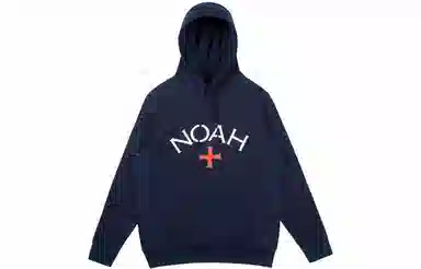 NOAH Core Logo Hoodie Navy Logo