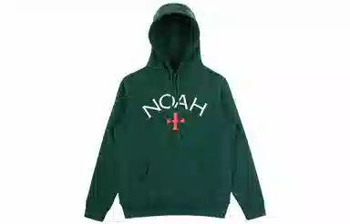 NOAH Core Logo Hoodie Forest Green Logo
