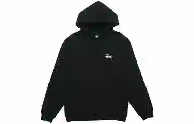 Stussy Logo Pullover Hoodie Black