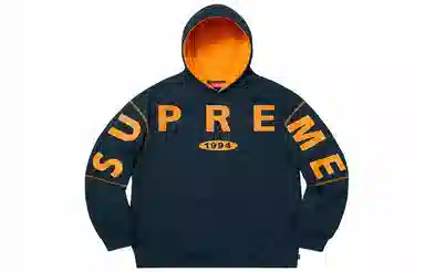 Supreme FW19 Spread Logo Hooded Sweatshirt Navy