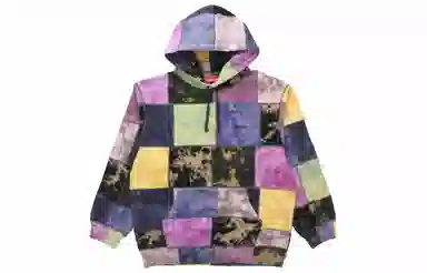Supreme SS19 Patchwork Tie Dye Hooded Sweatshirt