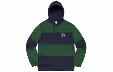 Supreme x Nike SS19 Striped Hoodie Navy