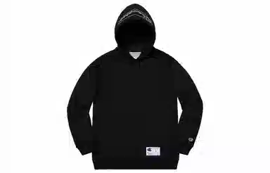 Supreme x Champion Printed Logo Hoodie Black