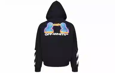 OFF-WHITE FW19 Printed Hoodie Black