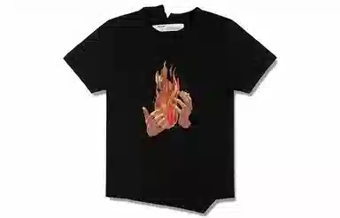 OFF-WHITE SS19 Flame Print T-Shirt Black