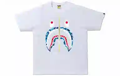 A BATHING APE Shark Camo Zip T-Shirt