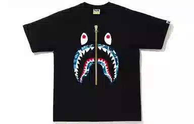 A BATHING APE Shark Camo Zip T-Shirt