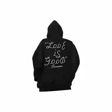 物质公式 美式复古轻奢重磅立体珍珠定珠圆点发泡印花工艺标语排版设计连帽套头潮牌帽衫时尚休闲保暖卫衣 男女同款