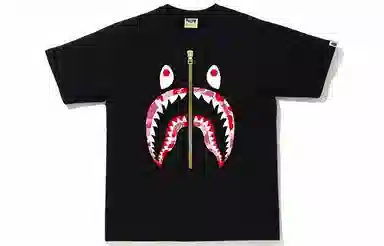 A BATHING APE Shark Camo Zip T-Shirt
