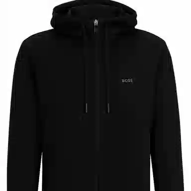 HUGO BOSS Cotton-Blend Zip-Up Hoodie With Hd Logo Print