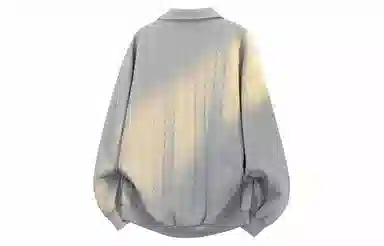 木林森 休闲假两件麻花纹设计翻领设计套头条纹长袖衬衫 男女同款