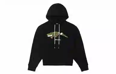Palm Angels Crocodile Print Hoodie Black