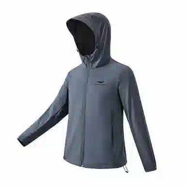 大白鲨 厂家直销冰丝衣男女同款弹力透气防紫外线皮肤衣户外骑行服钓鱼服帽檐连帽防晒服 男款