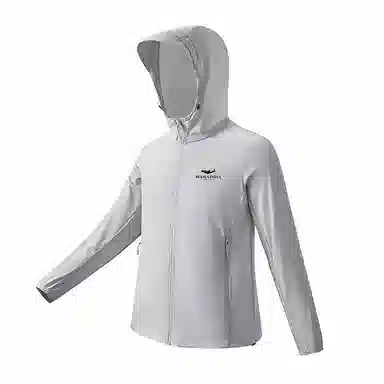 大白鲨 厂家直销冰丝衣男女同款弹力透气防紫外线皮肤衣户外骑行服钓鱼服帽檐连帽防晒服 男款