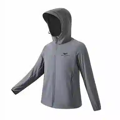 大白鲨 厂家直销冰丝衣男女同款弹力透气防紫外线皮肤衣户外骑行服钓鱼服帽檐连帽防晒服 男款