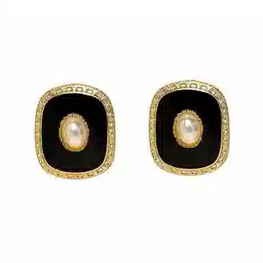 彤彤兔 法式复古方块 合金 耳环 女款