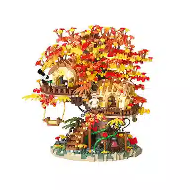 欧洛伊 森林树屋系列玩具 益智摆件 拼装模型