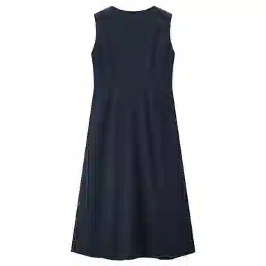 佐丹奴 梭织压褶圆领背心无袖连衣裙 女款