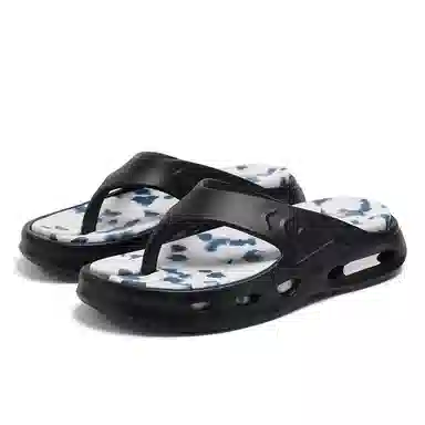 木林森 宿舍 手绘 高级感 时尚潮流极简清爽经典简约舒适居家出行沙滩便捷 厚底增高防滑防磨防臭透气轻便缓震软弹人字拖鞋 男款