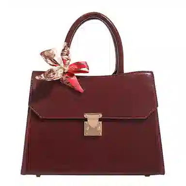 恒源祥 时尚大气高级感清新百搭复古日常通勤 超纤合成革 单肩斜挎手提包 女款 酒红色