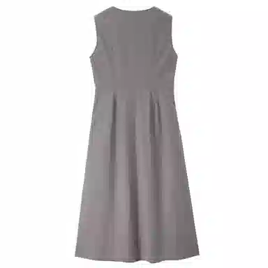 佐丹奴 梭织压褶圆领背心无袖连衣裙 女款