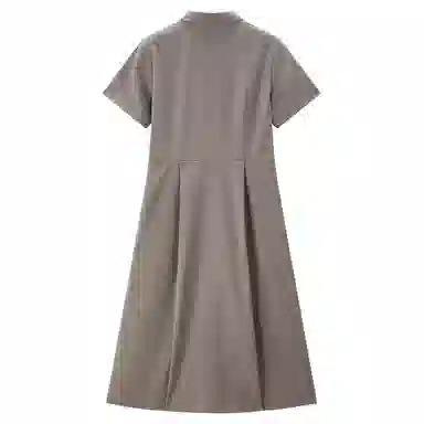 佐丹奴 收腰梭织衬衫式时尚短袖连衣裙 女款