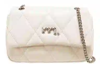 妙迪 小香风高级感简约精致时尚百搭气质通勤菱格绣线少女链条包小方包腋下包 牛皮 单肩斜挎女包 常规 女款 奶昔白