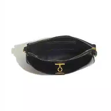 维尼奥 小众高级感通勤小方包复古锁扣简约百搭女包小众休闲气质品牌腋下法棍包 合成革 单肩斜挎包 常规 女款 黑色