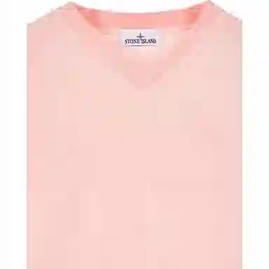 Stone Island V-Neck Pullover Pink