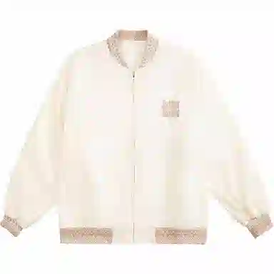 轻迎  民主风提花拼接飞行棒球服 男款