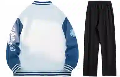 NBNO Retro Letter Logo Baseball Jacket Set