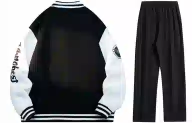 NBNO Retro Letter Logo Baseball Jacket Set